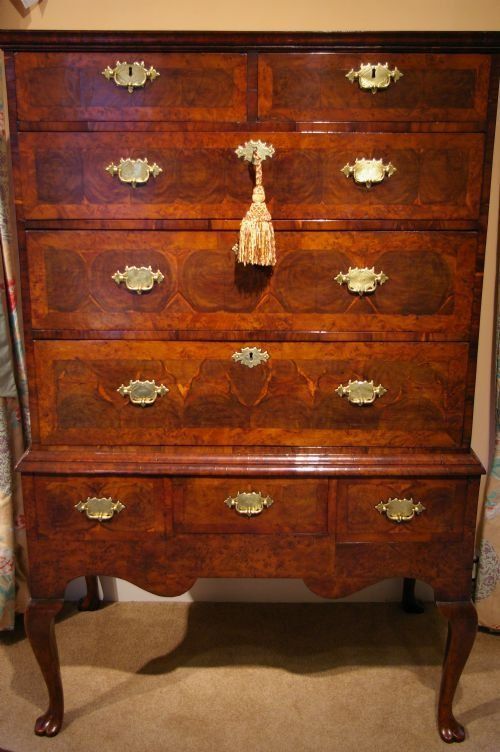 Rare Burr Yew Wood and Oyster Veneered Chest on Stand
