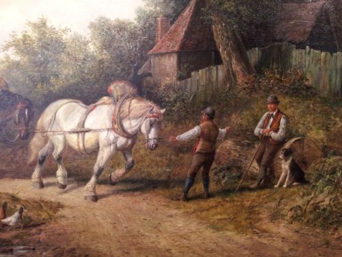 fig 1. Stunning and impressive large 19th Century Oil painting by S J Clark