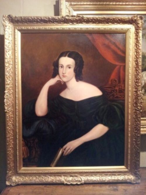 Superb Large 19th Century Oil on Canvas of a Portrait of a Lady