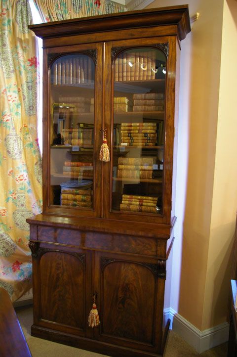 19th Century Glazed Floorstanding Mahogany Two Part Bookcase.