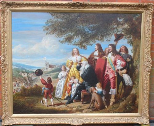 Magnificent Large Oil Painting of King Charles by John Hollins Ra 1798-1865