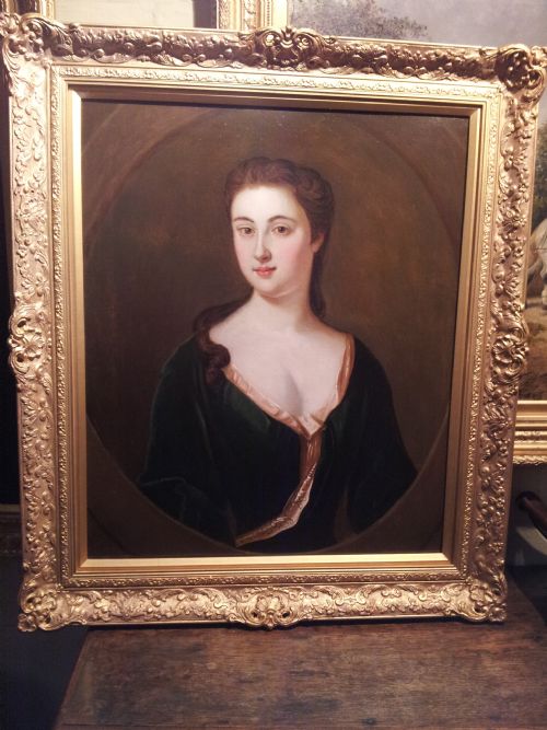 Beautiful 18th Century Oil on Canvas Portrait of a Lady in the Manner of Opie