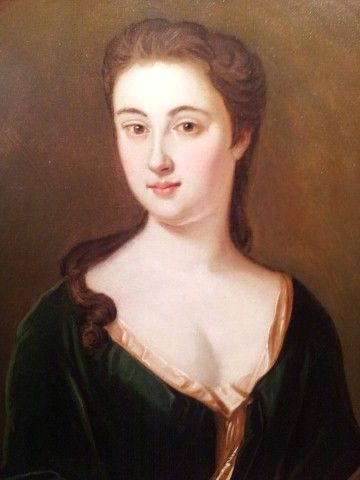 fig 1. Beautiful 18th Century Oil on canvas portrait of a lady in the manner of Opie