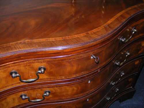 fig 2. Superb Late George III Mahogany Inlaid Serpentine fronted Dressing Chest