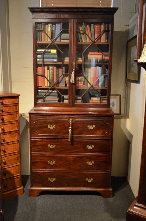 Beautiful Georgian Mahogany Secretaire Bookcase