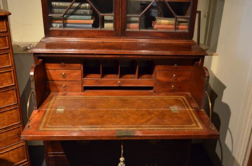 fig 1. Beautiful Georgian Mahogany Secretaire Bookcase