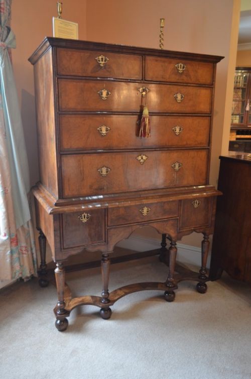 A Superb Early 18th Century Walnut Chest on Stand of Beautiful Small Proportions