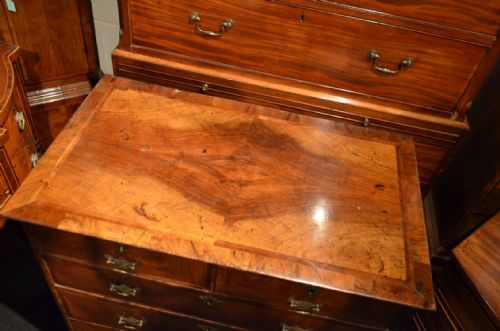fig 1. Superb 18th Century Walnut Chest of Drawers with crossbanding.