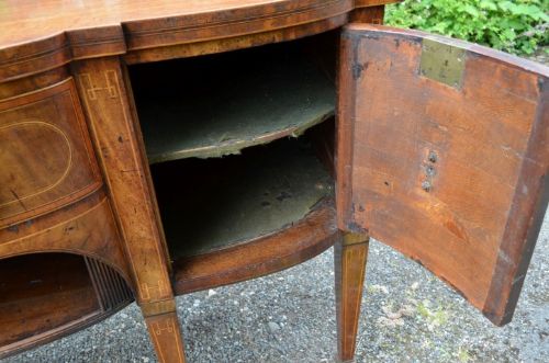 fig 2. Beautiful Georgian Mahogany Sideboard with brass upstanding gallery.