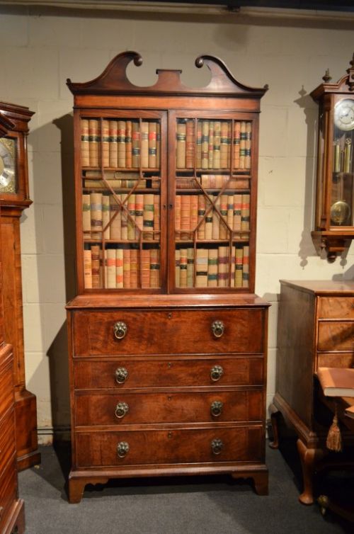 Superb Late 18th Century Inlaid Mahogany Secretaire Bookcase. C1800