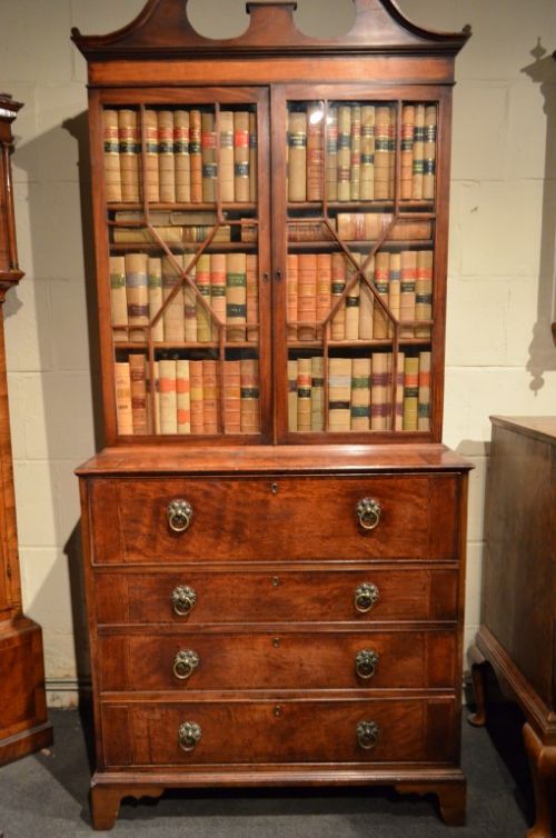 fig 1. Superb late 18th Century inlaid Mahogany Secretaire Bookcase. C1800