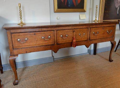 fig 1. Fabulous 18th Century Oak cabriole leg Dresser Base with wonderful colour