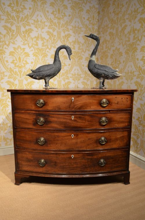 Fabulous  Quality Georgian Mahogany Bow Front Fitted Dressing Chest