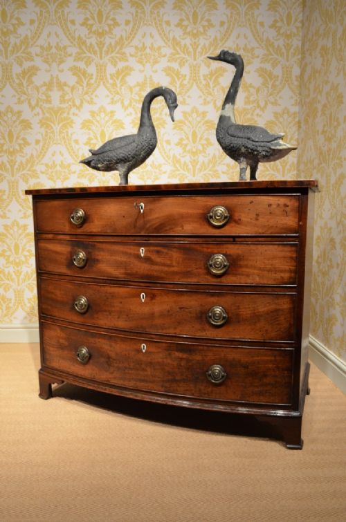 fig 1. Fabulous Quality Georgian Mahogany Bow front Fitted Dressing Chest