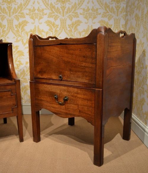 fig 1. Two Georgian Bedside cabinets of different styles and Great colour.