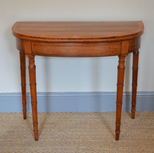 Beautiful Regency Rosewood Demi-lune Card Table