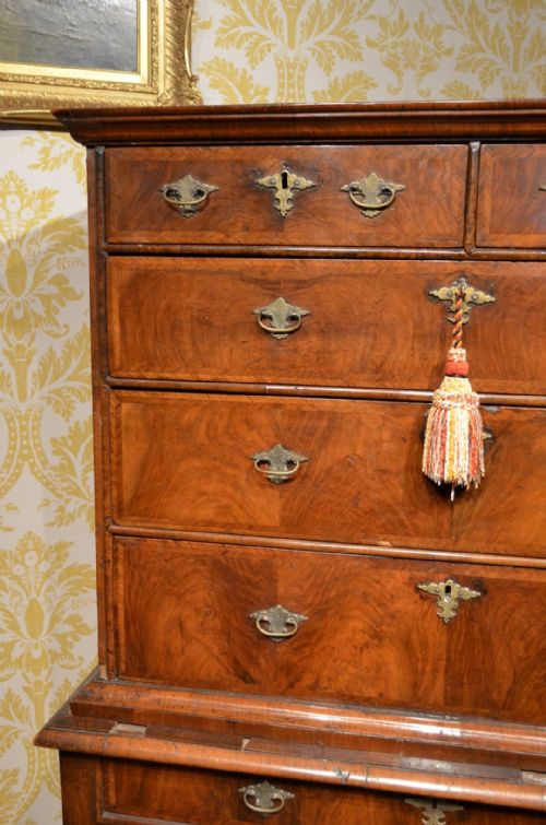 fig 1. A Small Early 18th century walnut chest on stand.