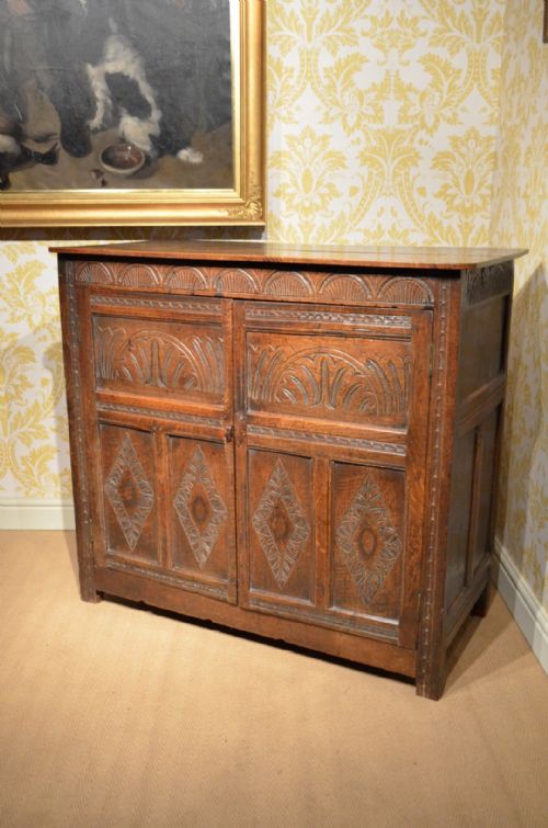 fig 1. Fabulous early 18th Century Oak Cupboard with superb patination and great colour