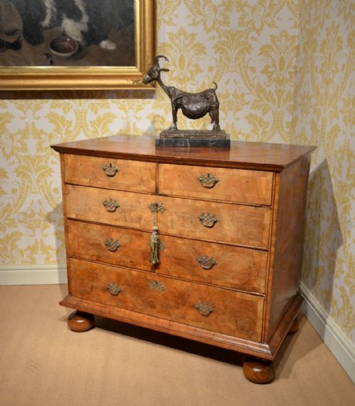 Fabulous 18th Century Crossbanded Walnut Chest with Superb Colour and Patination.