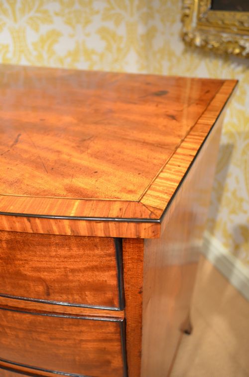 fig 2. Beautiful 18th Century Sheraton Mahogany Bowfront Chest of Drawers