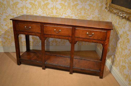 fig 1. Fabulous 18th Century Oak Pot Board Dresser Base of good proportions.