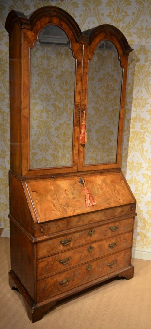 fig 1. Fabulous early 18th Century Walnut Double Domed Bureau Bookcase.