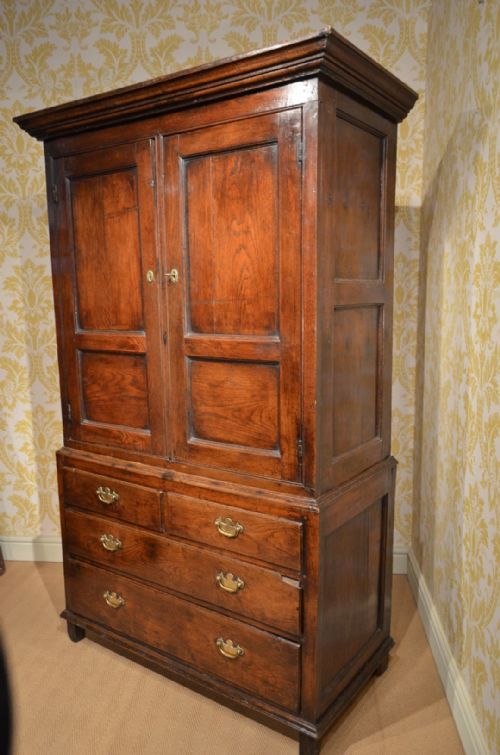 fig 1. Stunning 18th Century Oak Press Cupboard with fabulous colour 