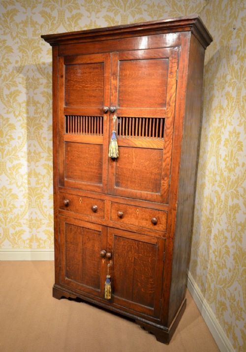 Fabulous 18th Century Oak Food Cupboard with Wonderful Colour and Great Patination.