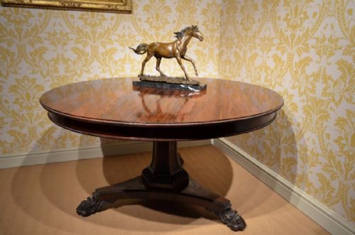 A Superb Quality Regency Rosewood Pedestal/centre Table.