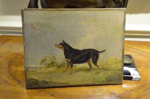 Fabulous 19th Century Oil on Canvas of Dog Signed Martin Theodore Ward 1824