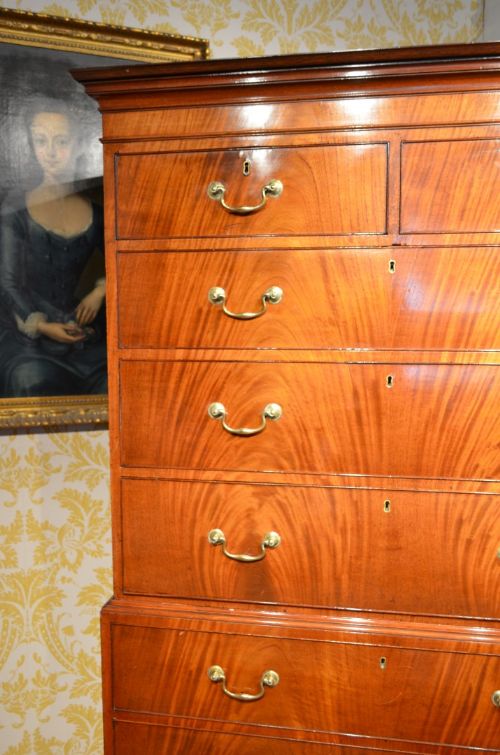 fig 1. Stunning late Georgian Mahogany Chest on Chest of fabulous colour and proportions