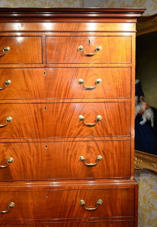 fig 2. Stunning late Georgian Mahogany Chest on Chest of fabulous colour and proportions