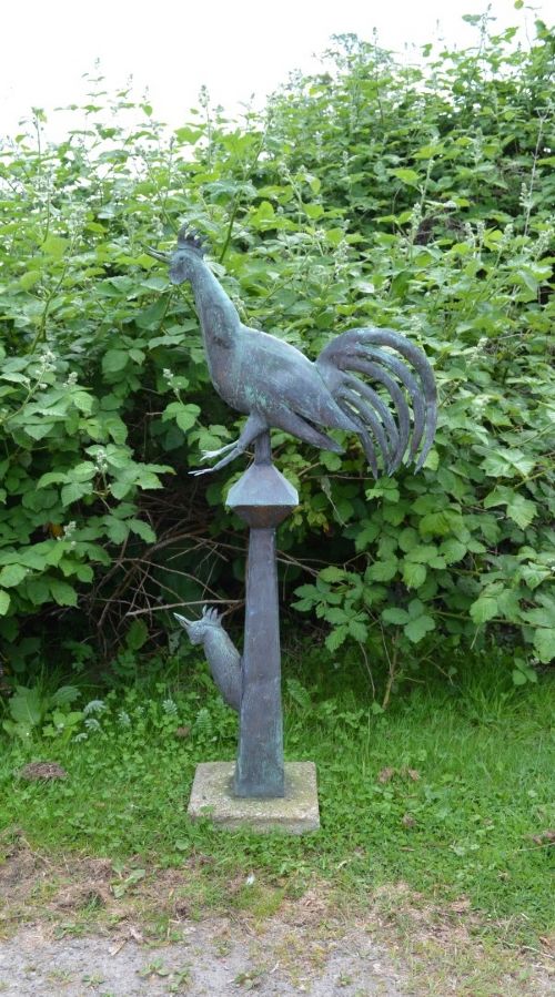 Decorative 19th Century Copper  Roof Finial of a Cockerel