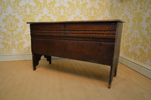 Early 18th Century Oak Six Plank Coffer