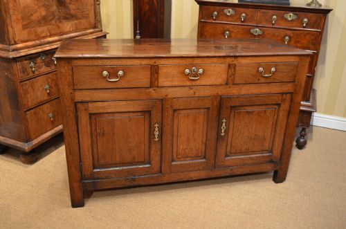 Georgian Oak Cupboard Base Dresser with Drawers.