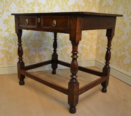 Fabulous Late 17th Century Oak Side Table of Good Colour and Superb Patination