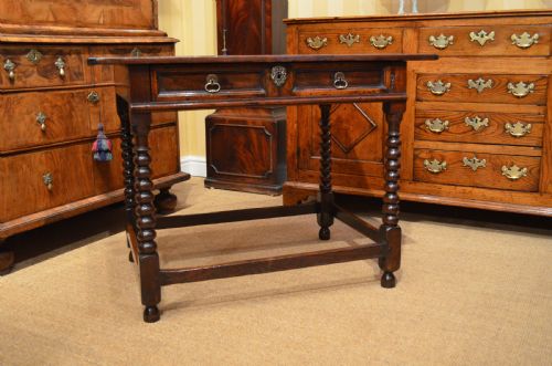 A Stunning Late 17th Century Oak Side Table.

