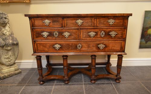 Stunning 18th Century Walnut Leather Topped Chest on Stand