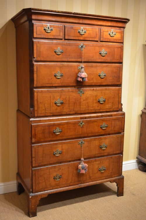 fig 3. Early 18th Century Walnut Chest on Chest