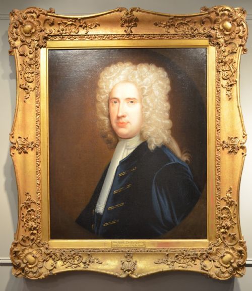 fig 2. Pair Of Early 18th Century Oil Portrait Paintings In Original Gilt Carved Frames.
