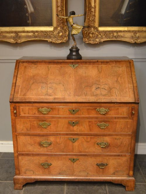 18th Century George 1 Period Walnut Bureau,