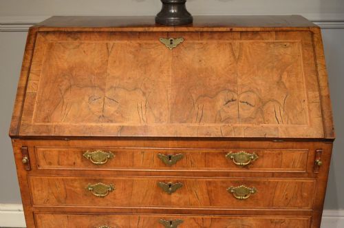 fig 1. 18th Century George 1 Period Walnut Bureau,
