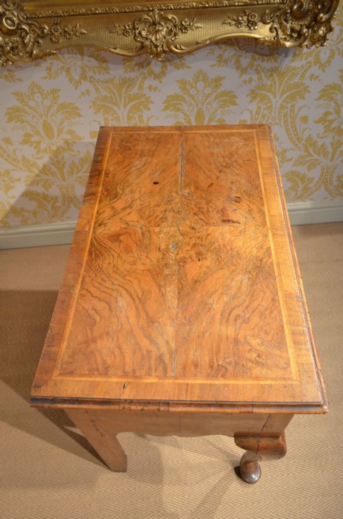 fig 1. Beautiful Early 18th Century Walnut Lowboy with featherbanding and crossbanding