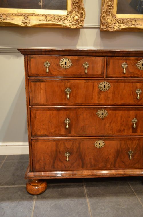 fig 1. A Stunning Early 18th Century Walnut Chest of Drawers.