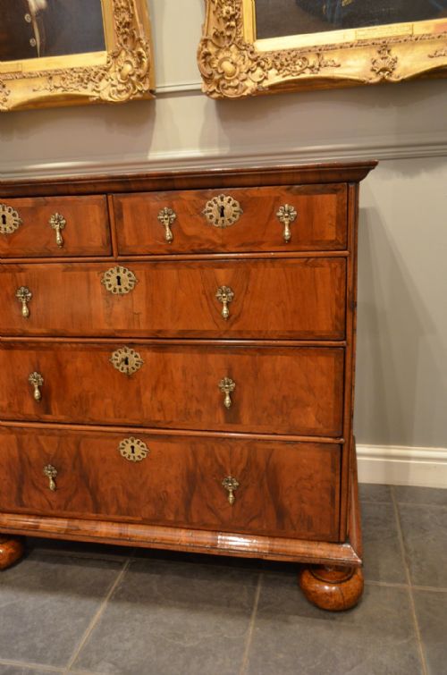 fig 2. A Stunning Early 18th Century Walnut Chest of Drawers.