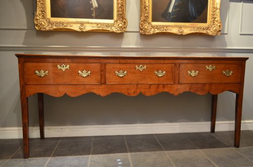 Georgian Three Drawer Elm Dresser Base with Great Co;lour