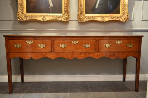 fig 1. Georgian Three Drawer Elm Dresser Base with Great Co;lour