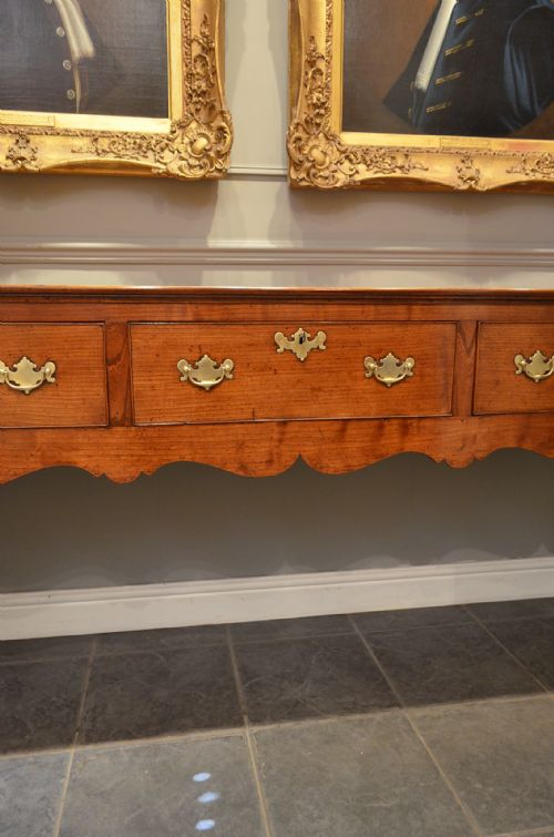 fig 2. Georgian Three Drawer Elm Dresser Base with Great Co;lour