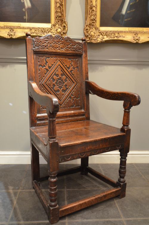 Fabulous 17th Century Oak Wainscot Chair