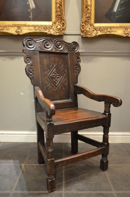 Fabulous Oak Wainscot Chair from Late 17th Century C1680